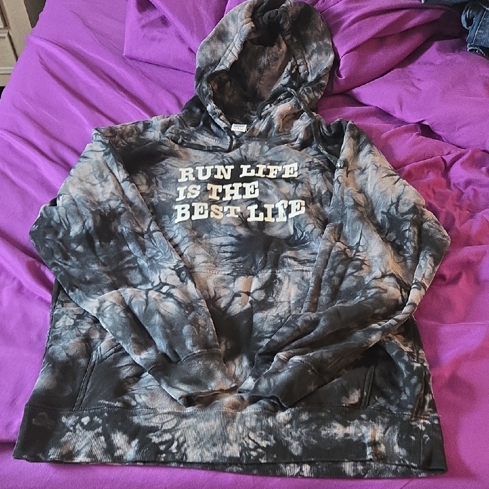 Women's Black Tie-Dye Hoodie